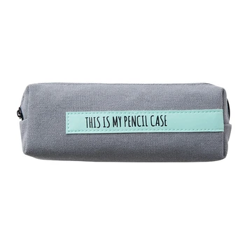 

Simple Text Pencil Case Canvas School Supplies Stationery Gift Students Cute Pencil Box Pencil Case Pencil Bag School Tool