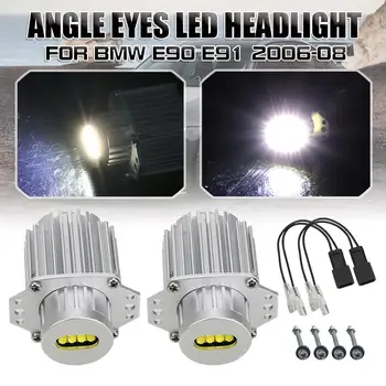 

2pcs Angel Eyes LED Headlight 6000K Marker Bulb Light Error Free For BMW E90 E91 06-08