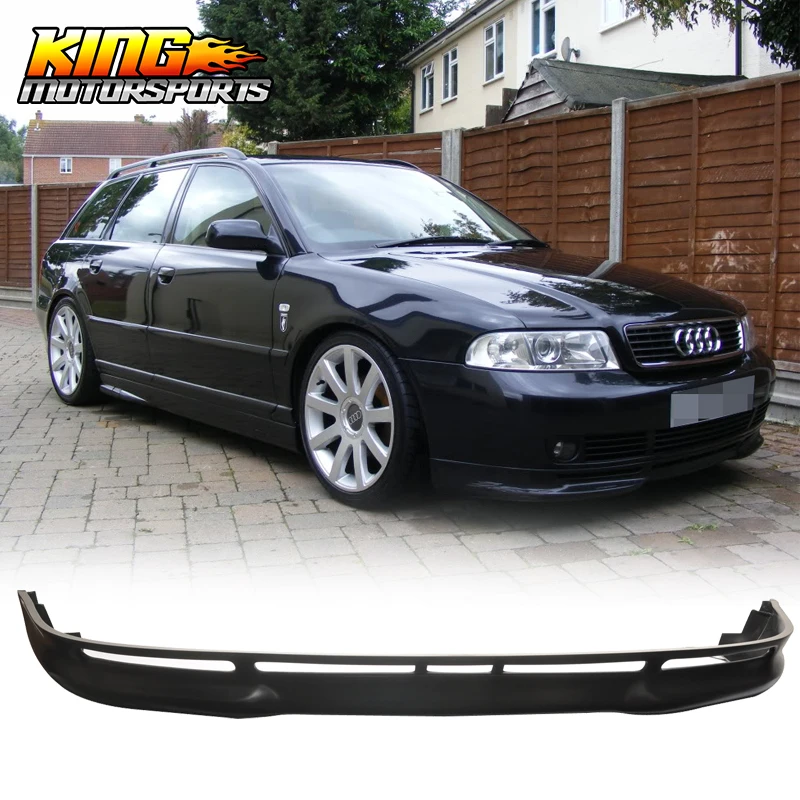 

Fits 96-01 Audi A4 L Type Front Bumper Lip Unpainted Black Poly Urethane