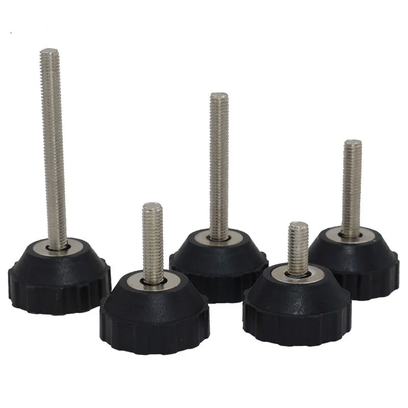 4pcs Furniture Support Legs With Nylon Base M8m12 Thread Adjustable