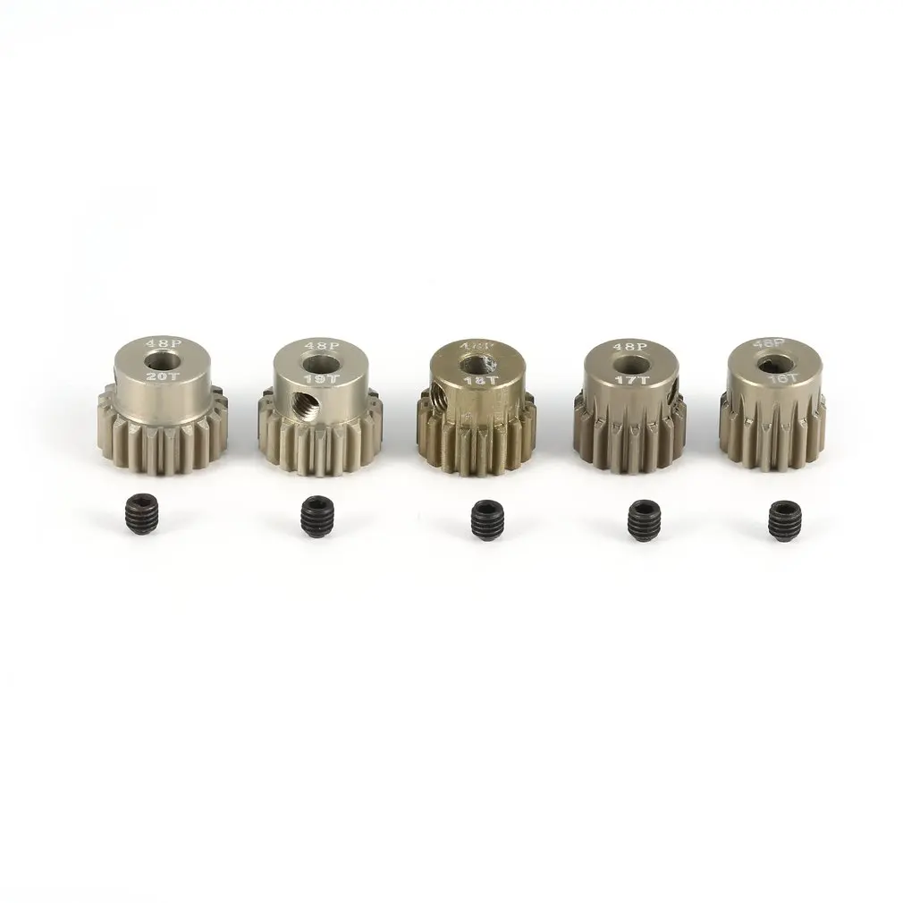 

Surpass-hobby 48DP 5Pcs 3.175mm 16T 17T 18T 19T 20T Metal Pinion Motor Gear Combo Set for 1/10 RC Car Brushed Brushless Motor