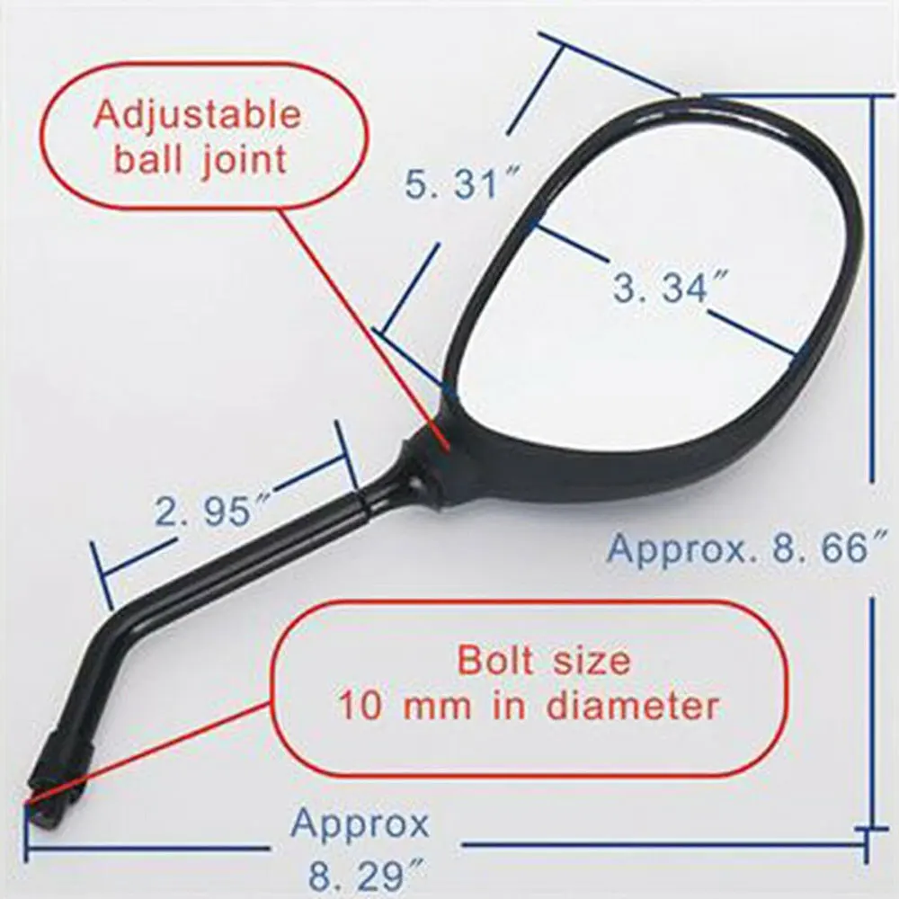 1 пара 10 мм-зеркала мотоцикл модифицированное зеркало универсальные аксессуары Мотоцикл зеркала заднего вида стильные внешние части