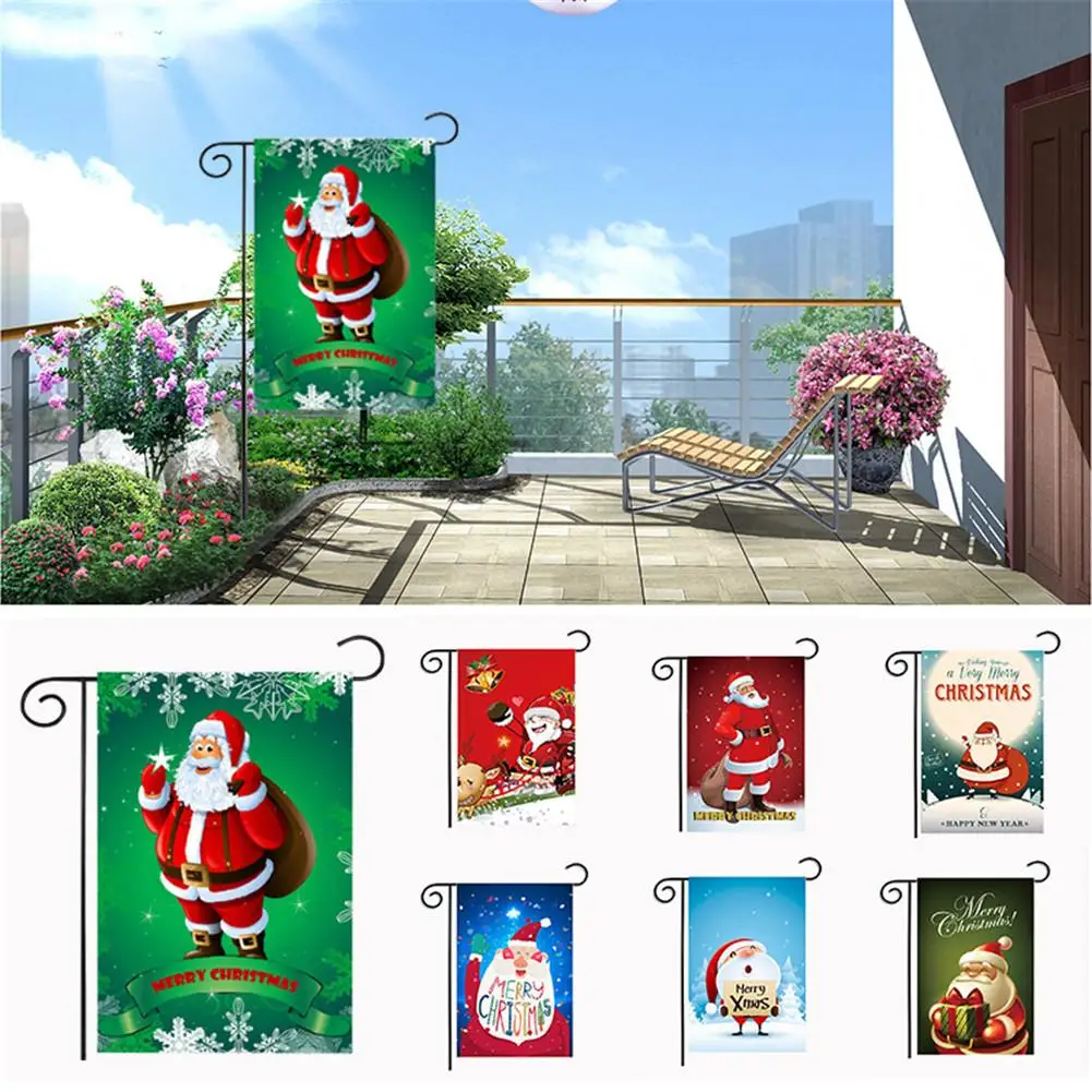 Garden Flag 30x45CM Decorative Props Christmas Santa Claus Home Decor