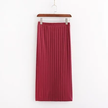 Женский Осенний палантин юбка однотонная трикотажная плиссированная mujer для женщин, с эластичным поясом повседневные шикарные юбки средней длины