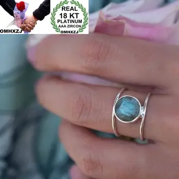 

OMHXZJ Wholesale European Fashion Woman Man Party Wedding Gift Round Green Pink AAA Zircon 18KT Yellow White Gold Ring RR440