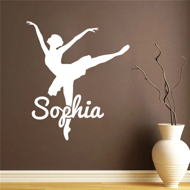 

Girl Name Decal Gymnastics Wall Decal Nursery Vinyl Stickers Dance Studio Quote for kids rooms Vinyl living Poster DW13017