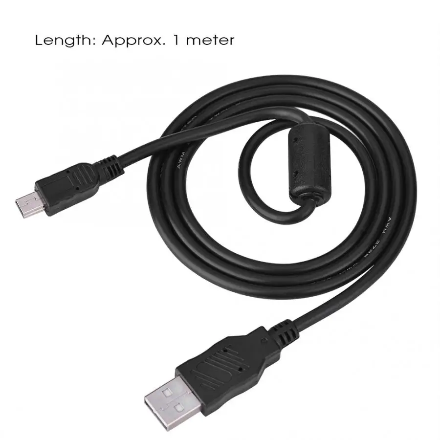 1,0 м USB кабель для передачи данных, USB 2,0 to Mini B 5-контактный разъем объектива Цифрового Фотоаппарата Canon Digital Камера, передачи данных, кабель для Canon кабель для передачи данных