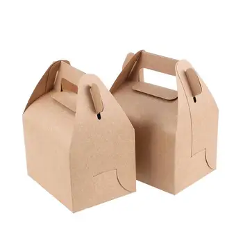 

20pcs Kraft Paper Tote Bag Party Gift Bag Wedding Birthday Gift Packaging Candy Wrapping Box Party Favors Dessert Packing A35