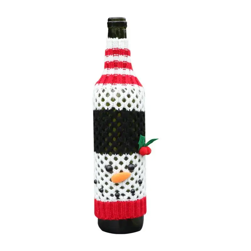 1 pc крышка для бутылки вина Декоративные одежда для сна из хлопка с рождественскими рисунками ткань бутылки рукав для вечерние