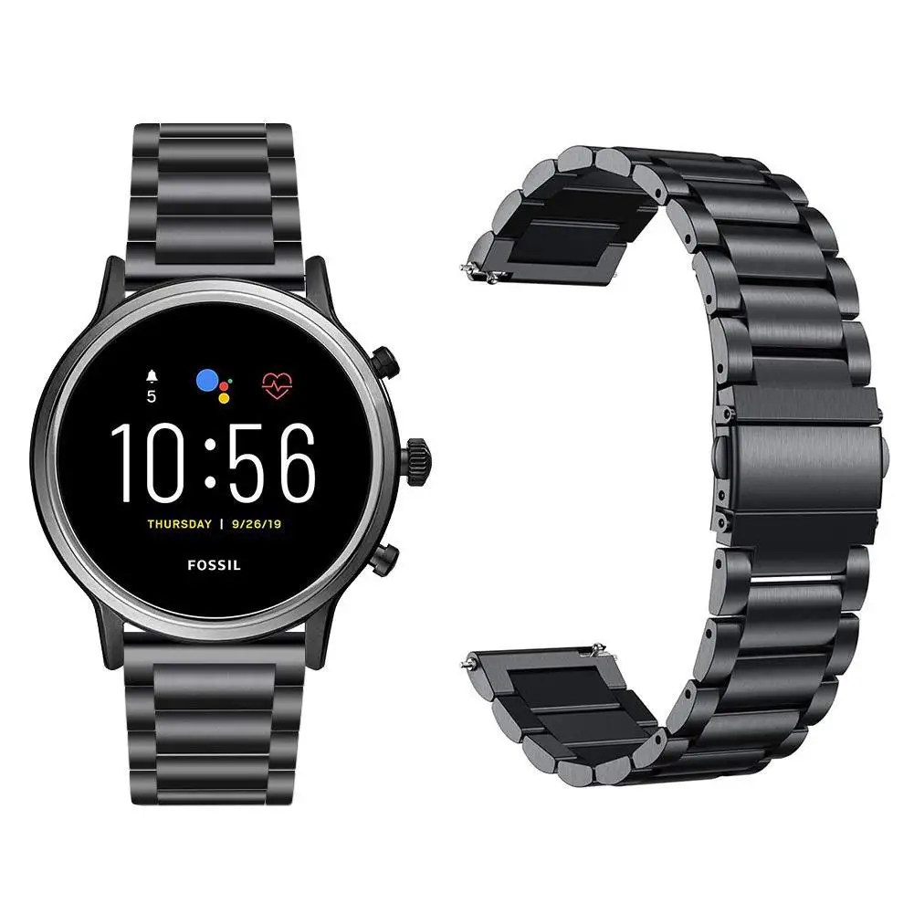 Общие 22 мм металлический ремешок из нержавеющей стали для часов Fossil Gen 5 samsung gear S3 Galaxy Watch 46 мм быстросъемные ремешки для часов