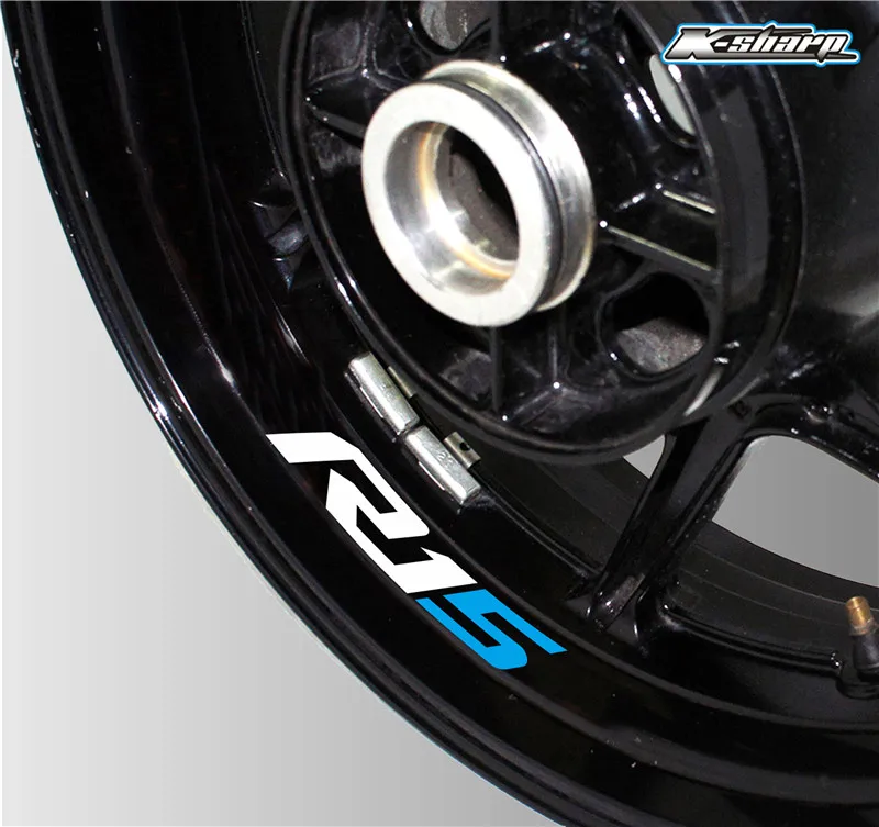 Высокое качество moto rcycle rim логотип наклейка светоотражающие Аксессуары для автомобиля для YAMAHA R15 v3 v2 - Цвет: K-LQT-R15-08