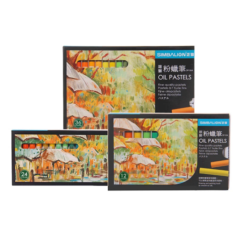 SIMBALION Professional Oil Pastels 12/24/36 Colors Soft Pastel/Crayon Painting Wax Pen Graffiti Art Students Stationery Supplies