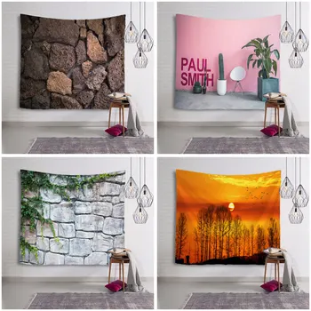 

Beautiful Scenery Retro Stone Cactus Tapestry Living Room Bed Room Printing Wall Hanging Wall Art Picnic Mat Multi Print