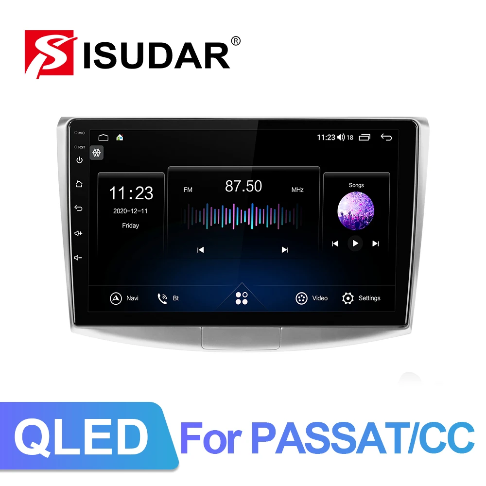 Isudar V72 4G HD 1280*720 Android 10 Auto Radio For VW/Volkswagen/Passat B7 CC Video Player Car Multimedia DSP GPS Camer No 2DIN