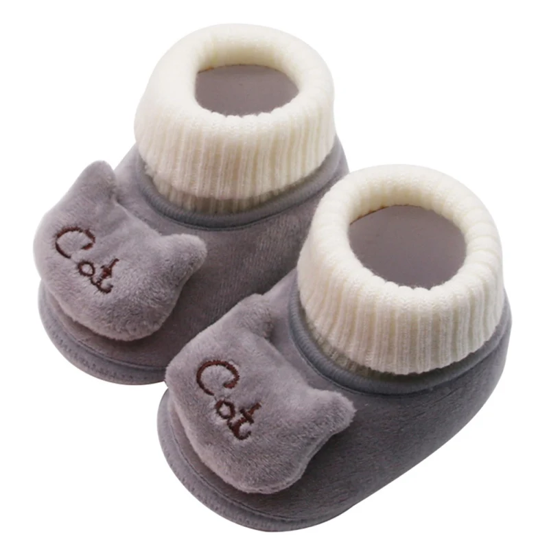 H Г. Зимние ботинки для маленьких девочек и мальчиков зимняя теплая обувь для новорожденных с принтом из мультфильма модная Нескользящая хлопковая обувь на мягкой подошве для малышей 0-18 месяцев - Цвет: H