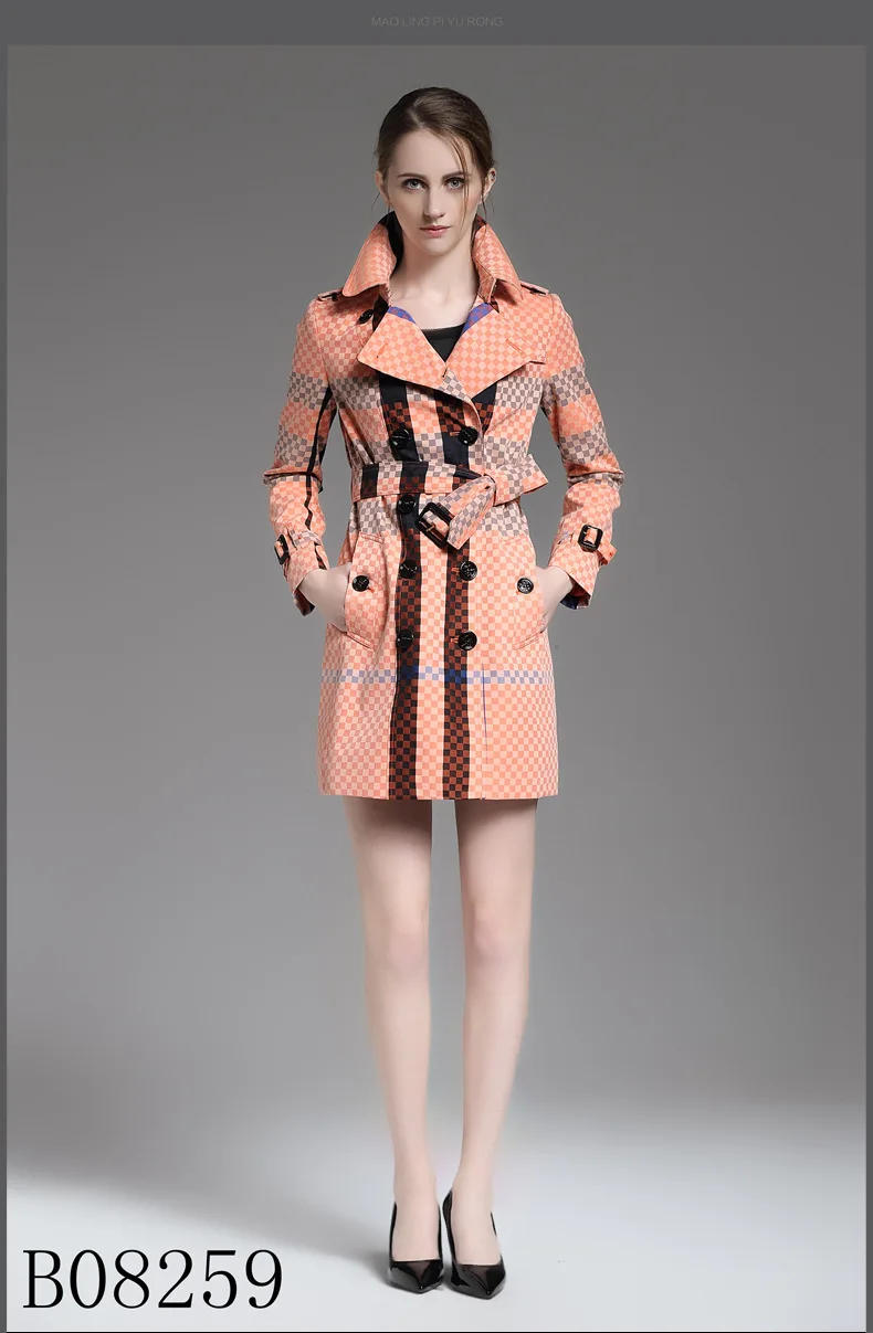 Осеннее и зимнее пальто, Женский Тренч с отложным воротником, двубортное приталенное длинное пальто