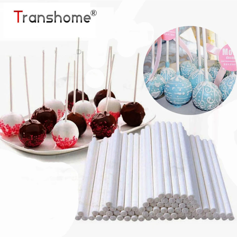 

Transhome Lollipop Sticks 100Pcs 7.5/10/15 cm Food-Grade Paper Lollipop Chocolate Sugar Stick Pole Handle Rod Cake Dough Baking