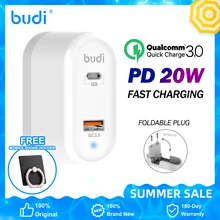 Budi carga rápida 3.0 qc pd carregador 20w qc3.0 usb tipo c carregador rápido para iphone 12 x xs 8 xiaomi telefone pd carregador dobrável plug