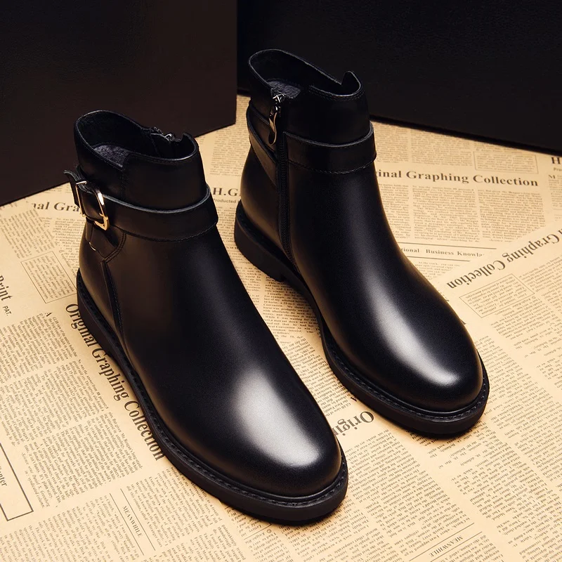 Итальянский бренд; дизайнерские ковбойские ботинки для женщин; повседневные ботинки «Челси»; черная обувь из натуральной кожи; сезон осень-зима; ботильоны; botas zapatos - Цвет: black without fur