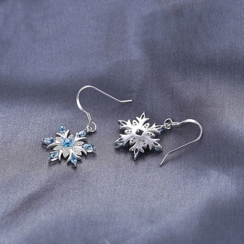 Flower Earrings Christmas Snowflake Ladies Santa Snowflake