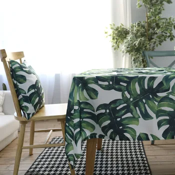 

Green Monstera Leaf Plant Pattern Tablecloth Palm Leaves Table Runner for Kitchen Dining Green Leaves Monstera Table Cloth Cover