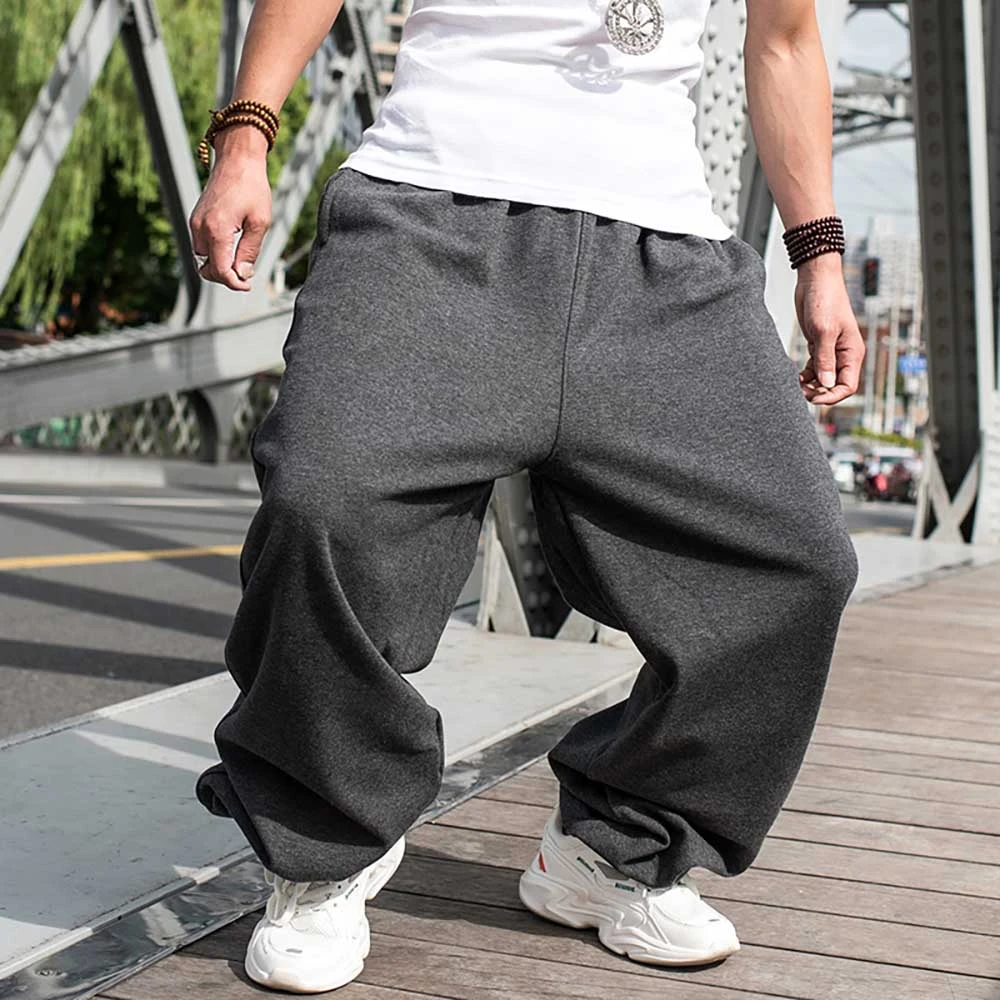 Pantalon chaud en polaire grande taille pour homme, jogging, sarouel,  décontracté, jambes larges, ample, Baggy, Streetwear, hip hop | AliExpress