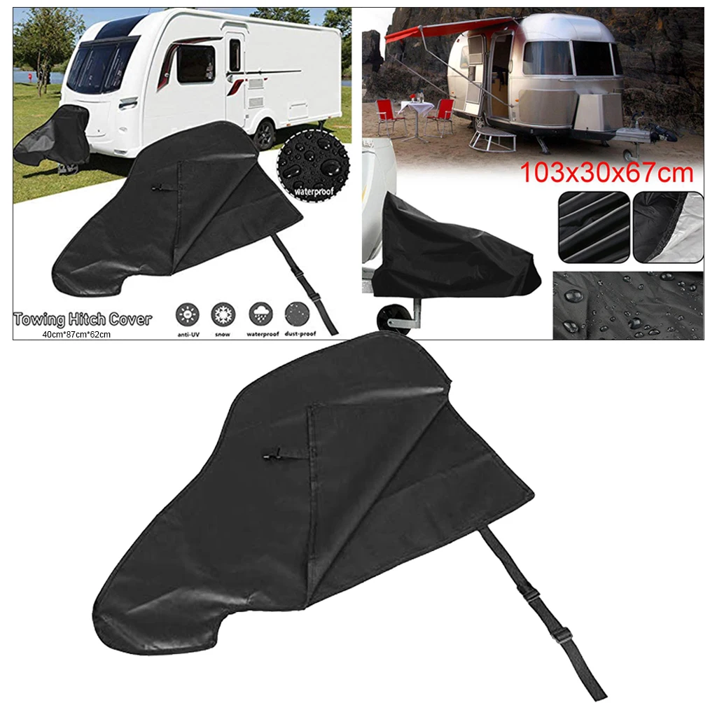 Folding Caravan Towing Hitch Cover PVC Vinyl Protection Cover Rain Snow Proof