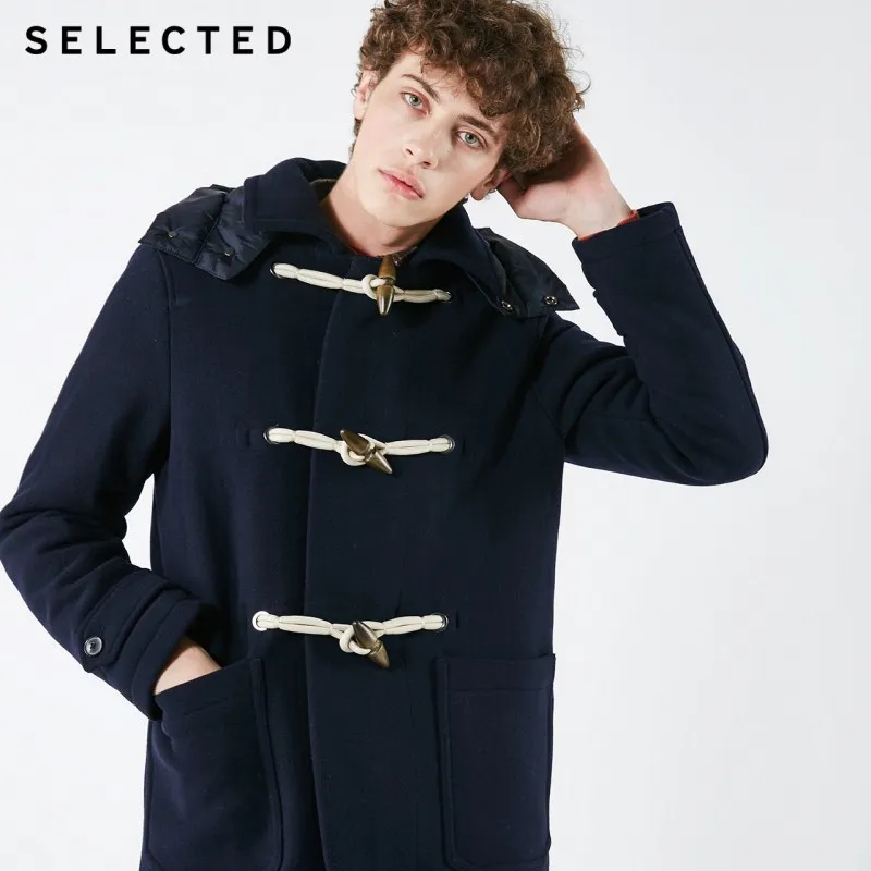 SELECTED Men's Winter Wool Blend Coat Detachable Cap Jacket New Buckle Down Jacket Clothes S | 418427553 SELECTED Men's Winter Wool Blend Coat Detachable Cap Jacket New Buckle Down Jacket Clothes S | 418427553