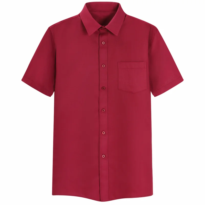 Short Sleeved Shirt Casual Short Sleeved Shirt Short-sleeved Solid Color Shirt High-end Business Daily Tops Company Uniforms Printed Embroidery