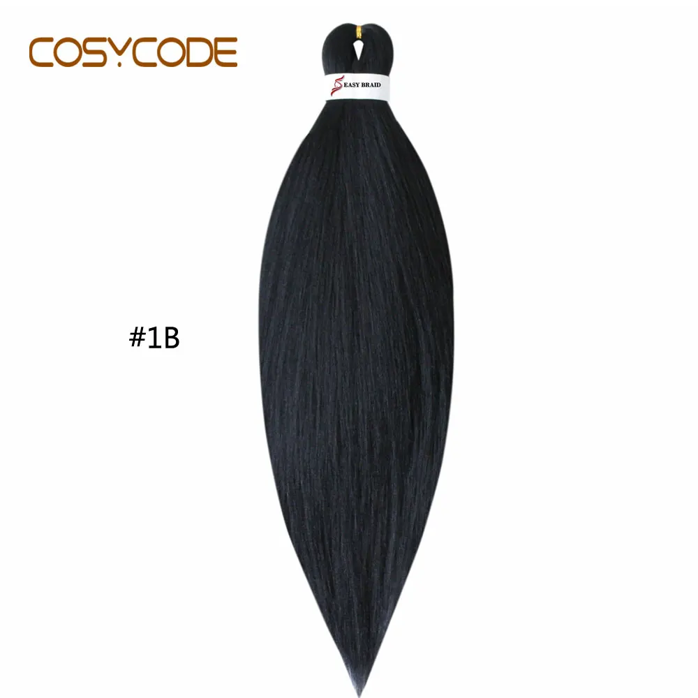 COSYCODE Jumbo вязание крючком плетение волос для наращивания 26 дюймов 66 см Длинные Синтетические косички чистый 2 тона - Цвет: # 1B