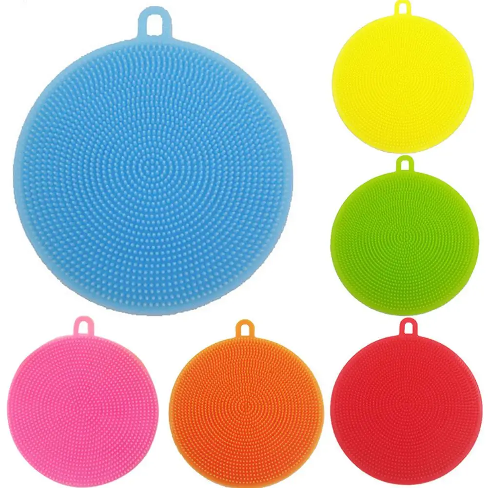 Silicone Round Bowl Pan Pot Cleaning Washing Brush Scrubber Home Kitchen Tool New | Дом и сад