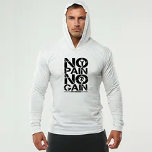 Одежда для фитнеса или бодибилдинга, Мужская футболка для бега с капюшоном, мужская хлопковая спортивная футболка с длинным рукавом, футболки для тренировок в тренажерном зале