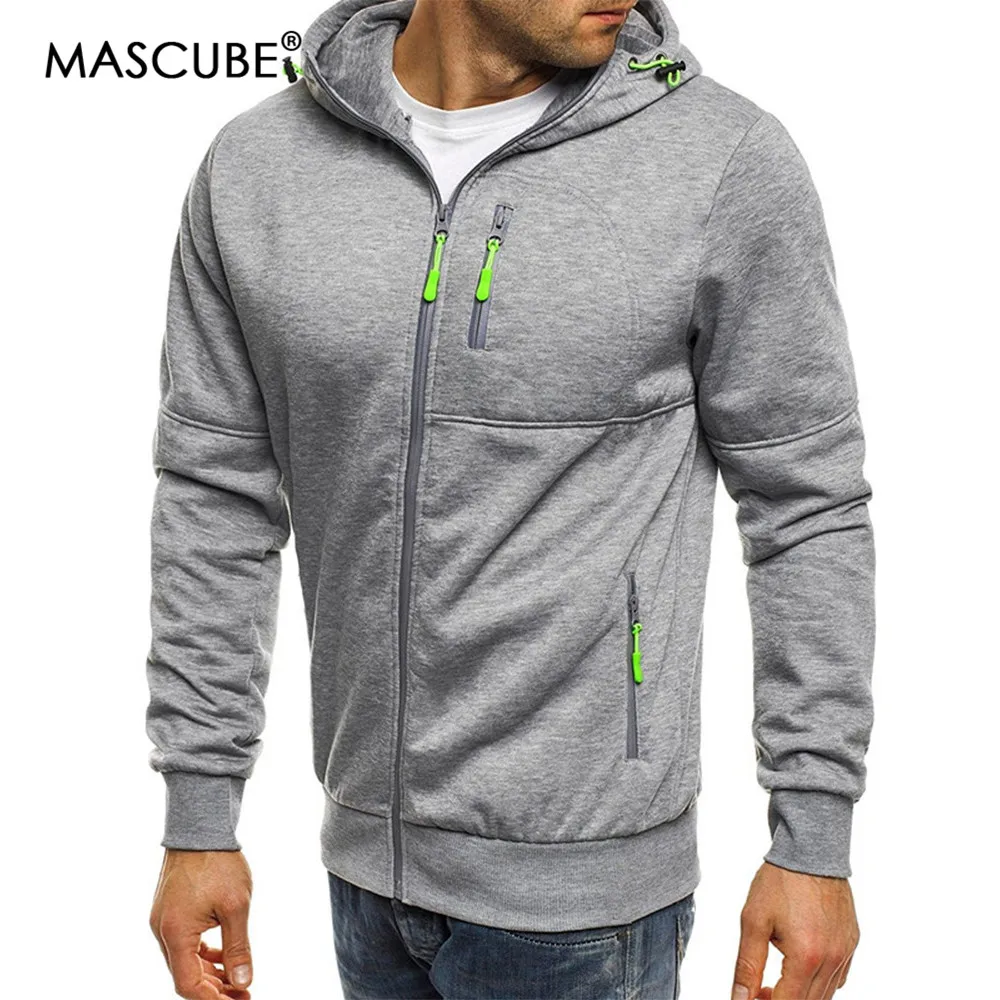 

Mens 2020 Autumn Spring Long Sleeve Hoodies NEW Zipper Male Sweatshirt Solid Hip Hop Casual Tracksuits Hoodie felpe uomo