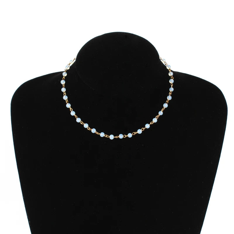 Модные ювелирные изделия, женское простое черно-белое ожерелье из бисера, колье ручной работы XL984