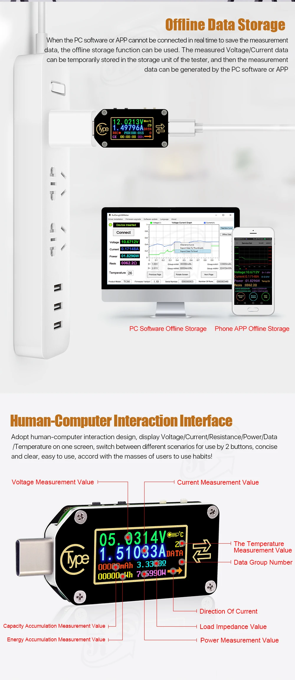 TC64 TC66 TC66C type-C PD триггер USB-C Вольтметр Амперметр Напряжение 2 способ измеритель тока модульное зарядное устройство батарея USB тестер модуль