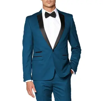 

Two Piece Black Notch Lapel Men Tuxedo Suit for Wedding Prom Evening Fashion Party Dresses Suit Blazers Formal Business Suit