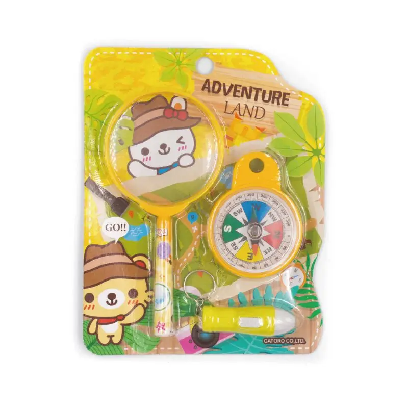 

Magnifying Glasses Compass Flashlight Set Toy For Kids Outdoor Explor Indoor Toy