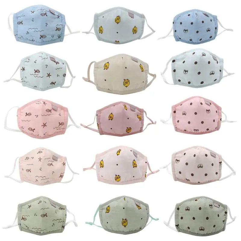 

Children Baby Kids Cotton Wind Mouth Mask Boys Girls Cartoon Breathable Masks