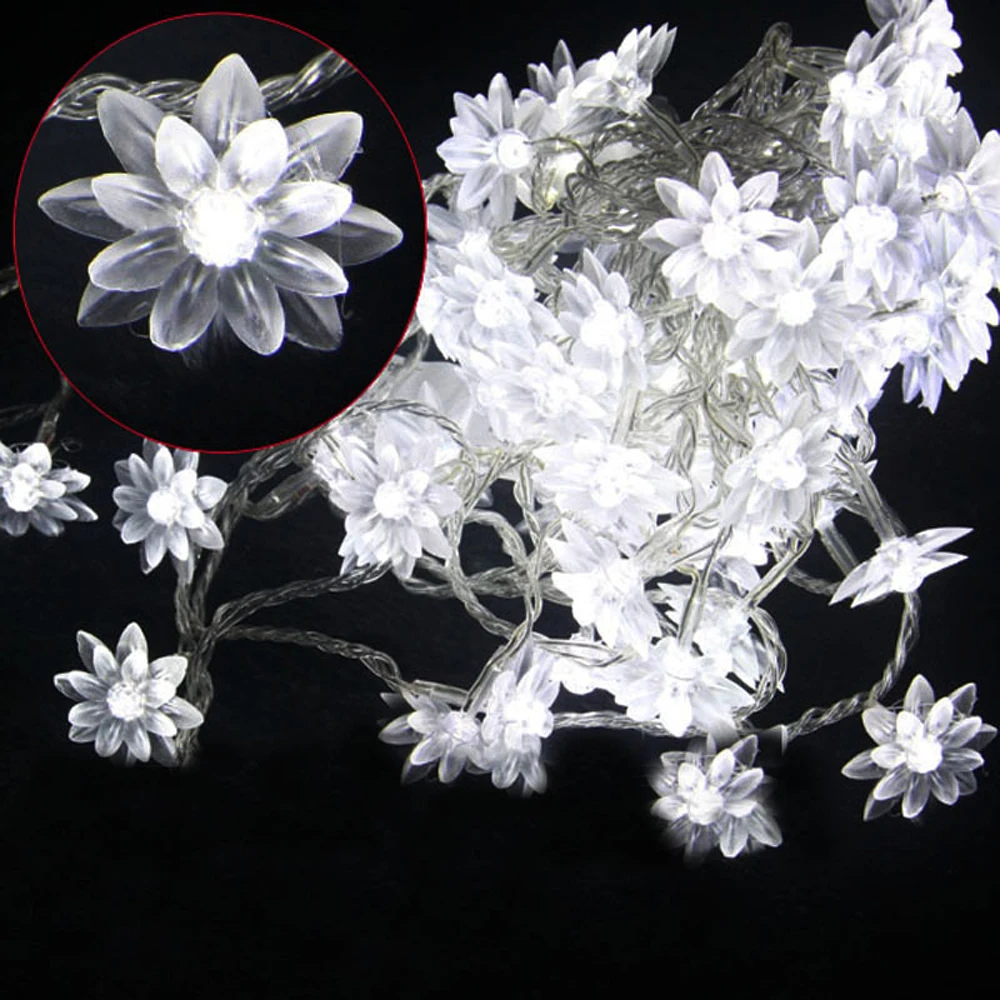 

Hot 50LED 5M Flower Solar Power Light String Garden Christmas Outdoor Home Decor