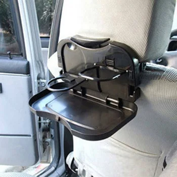 

1pc Folding Travel Tray Equipment Plastic Car Auto Dining Table Drink Rack