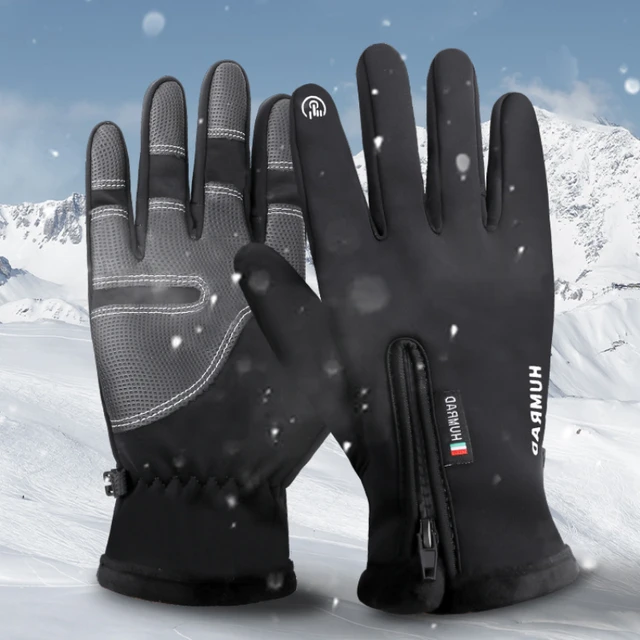 Guantes de esquí impermeables para hombre y mujer, manoplas cálidas de  terciopelo para deportes al aire libre, nieve, motocicleta, pantalla táctil  - AliExpress