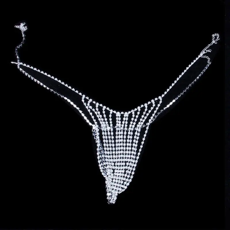 

Sexy Bikini Rhinestone Underwear Belly Chain Crystal Thong Body Chain Jewelry