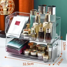 

Multifunctional Transparent Cosmetics Storage Box Makeup Jewelry Organizer for Home Office Supplie Desktop Stackable Storage Box