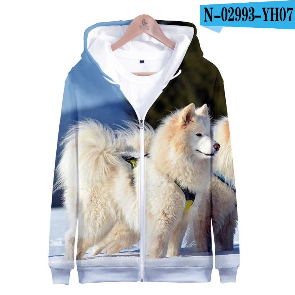 Горячая Распродажа Samoyed куртка на молнии 3D Толстовка с принтом Samoyed толстовки женские большие размеры для женщин уличная - Цвет: G