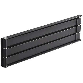 

Swing Towel Holder Rack Matte Black, Wall Mounted Towel Bar Swivel with 3-Arm for Bathroom Kitchen Storage