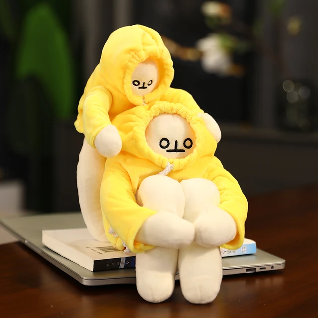 Korea Popular Anime Appease Dolls New WOONGJANG Kawaii Doll Yellow Banana  Man Plush Toy Birthday Gifts