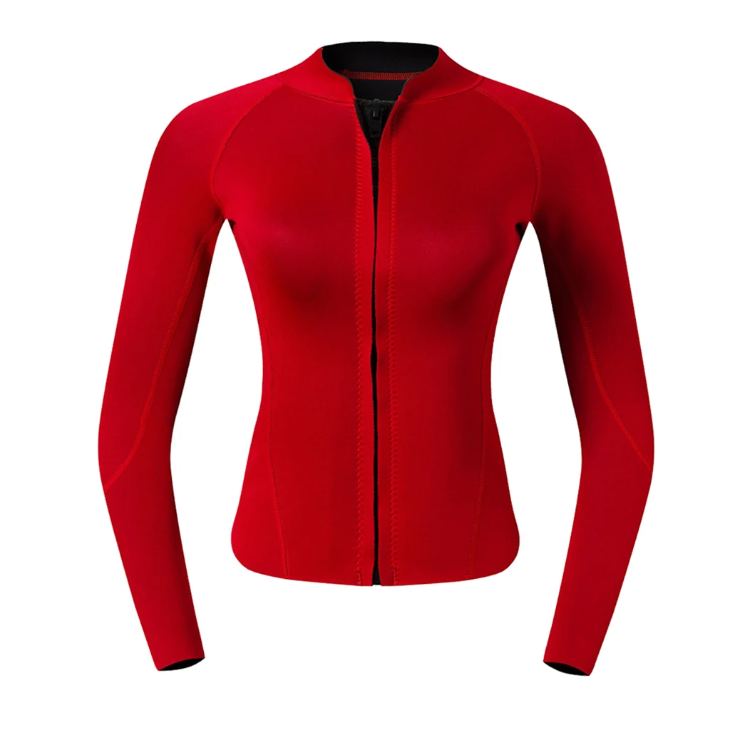 Premium 2mm Neoprene Women Wetsuit Front Zipper For Scuba Diving Swimming Top Red Women Wetsuit