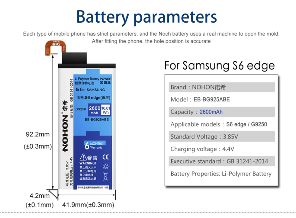 NOHON для samsung Galaxy S5 S6 S7 Edge батарея мобильного телефона SM-G900F G920F G930F G935F большой емкости сменные инструменты