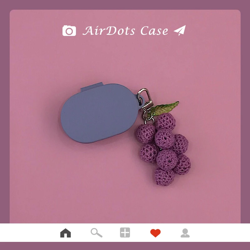 Вязаный виноград Брелок чехол для наушников с крючком для Xiaomi Redmi AirDots чехол беспроводной Bluetooth чехол для наушников Мягкий чехол