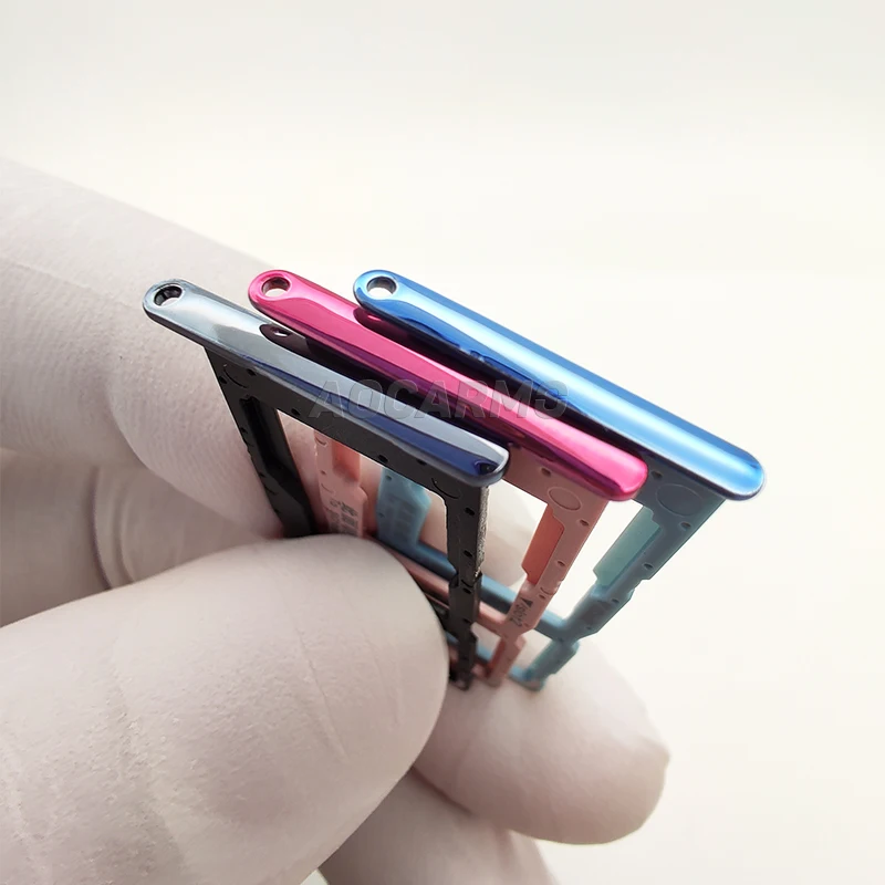 Aocarmo SD MicroSD Holder Nano Sim Card Tray Slot For Huawei p smart() / Honor 10 lite POT-LX3 POT-LX1 POT-LX2J